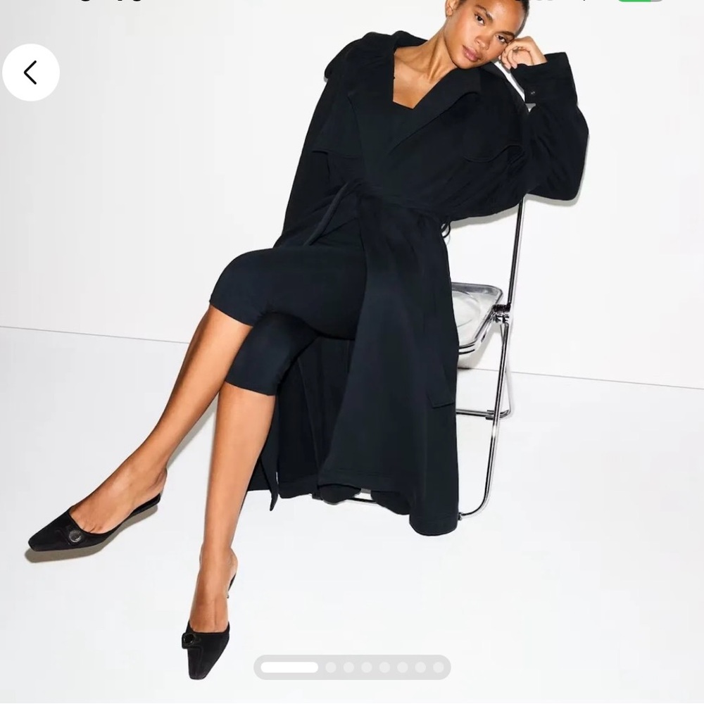 SKIMS Boyfriend Fleece Oversized Trench Coat Onyx Small NWT
